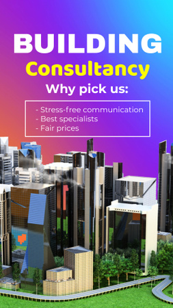 Template di design servizi di consultazione edilizia con vantaggi Instagram Video Story