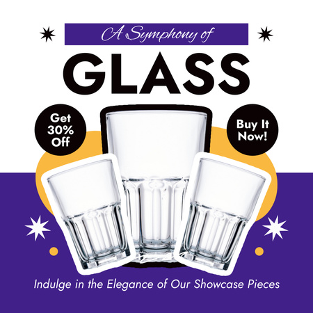 Timeless Glass Drinkware Set With Discount Now Instagram Design Template