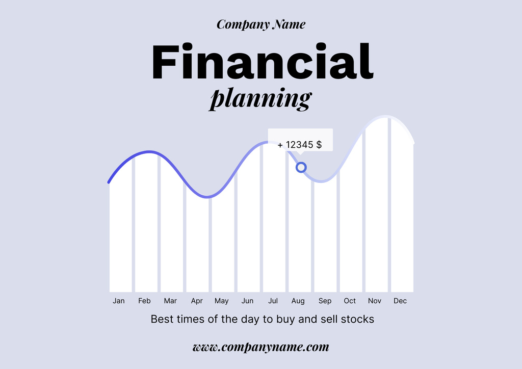 Modèle de visuel Financial Planning Services Offer with Diagram - Poster A2 Horizontal