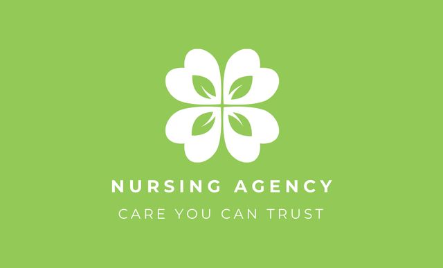 Nursing Agency Contact Details Business Card 91x55mm Tasarım Şablonu