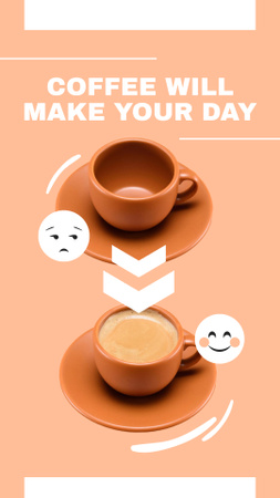 Full and Empty Cups of Coffee Instagram Story – шаблон для дизайна