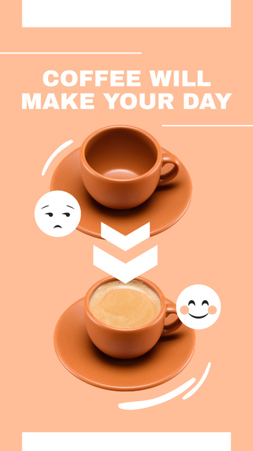 Full and Empty Cups of Coffee Instagram Story Design Template