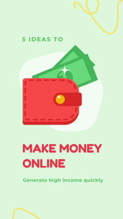 Designvorlage Wallet And Ways of Making Extra Money Online für Instagram Video Story