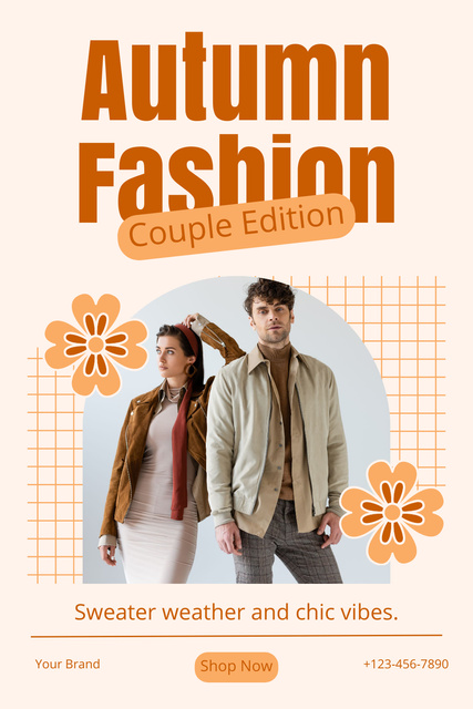 Designvorlage Autumn Couples Clothing Sale für Pinterest