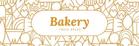 Bakery Ad on abstract pattern Twitter Design Template