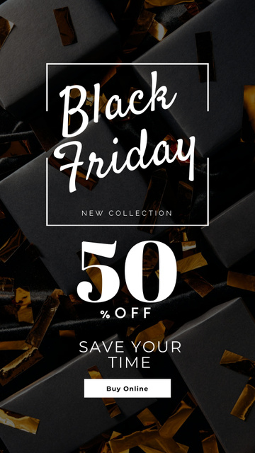 Template di design New Chic Collection At Half Price Due Black Friday Instagram Story