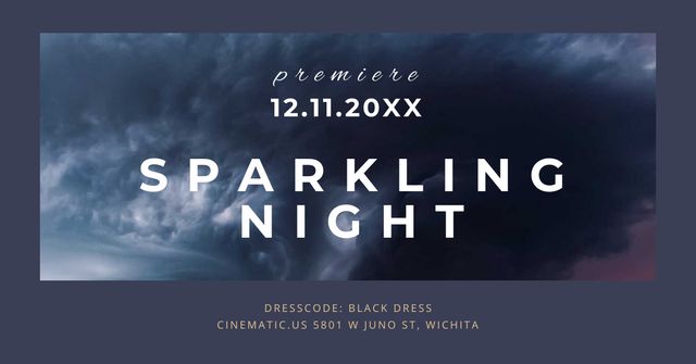 Sparkling night event with dark clouds Facebook AD – шаблон для дизайна