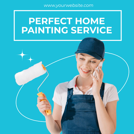 Оголошення про послуги з фарбування будинку Instagram – шаблон для дизайну