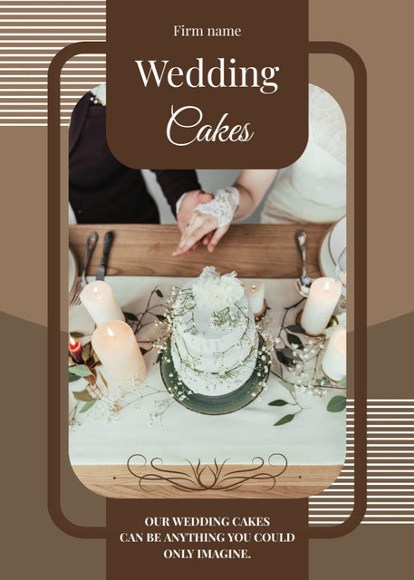 Designvorlage Bakery Promotion with Served Table and Wedding Cake für Flayer