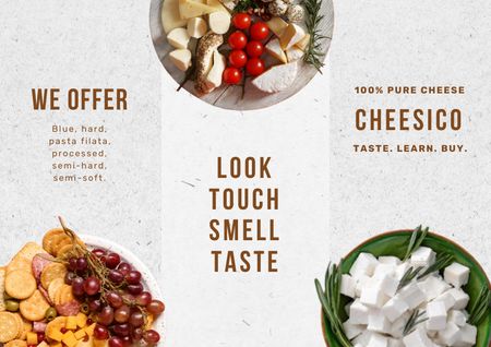 Designvorlage Cheese Tasting Announcement für Brochure
