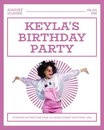 Birthday Party of Young Active Woman Instagram Post Vertical Design Template