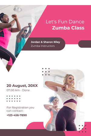 Platilla de diseño Cheerful People training on Zumba Class Pinterest