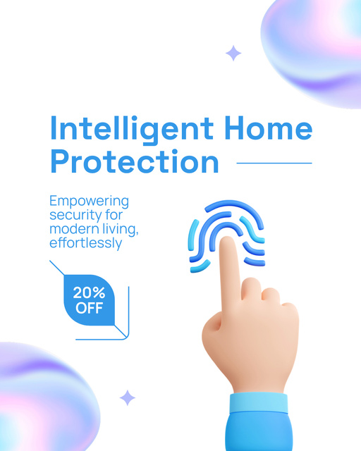 Intelligent Home Protection Systems Instagram Post Vertical Design Template