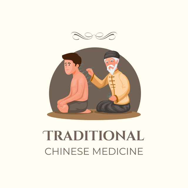 Traditional Chinese Medicine Therapy Promotion Animated Logo Šablona návrhu