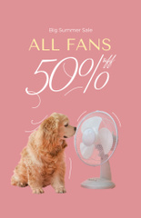 Fans Sale Offer with Cute Dog