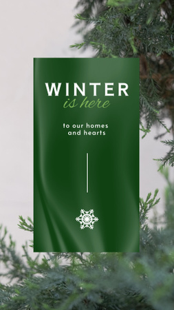Winter Inspiration with Fir Tree Branches Instagram Story Design Template