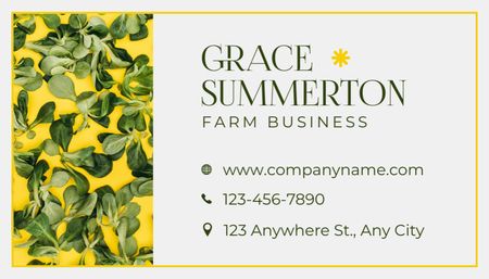 Platilla de diseño Farm Business Owner Contact Information Business Card US
