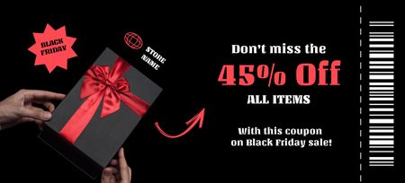 Black Friday Special Discount with Gift Coupon 3.75x8.25in Design Template