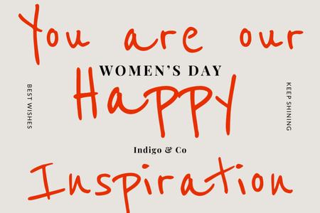 Women's Day Greeting With Inspiration Postcard 4x6in Design Template
