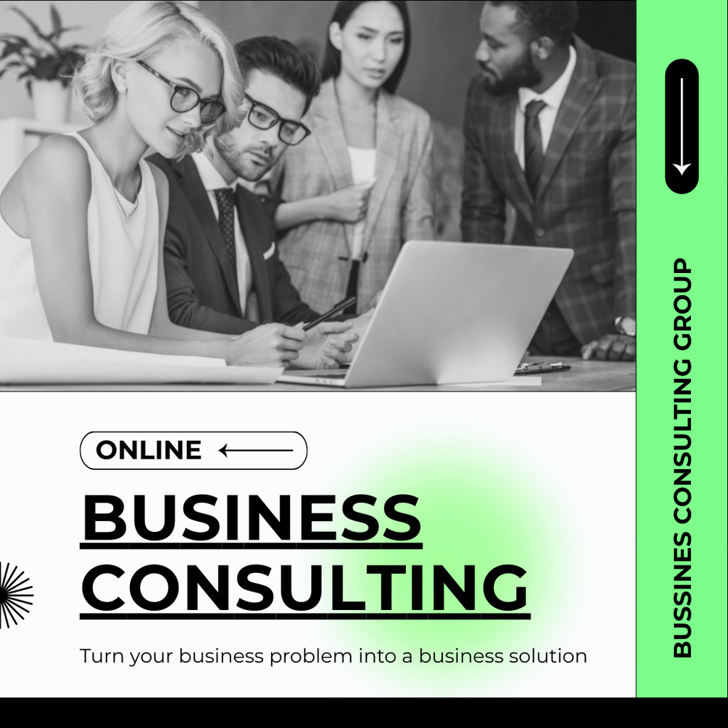 Services of Business Consulting with Professional Team Instagram Design Template
