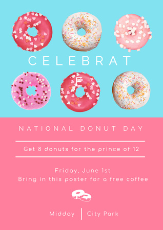 National Donut Day Poster Design Template