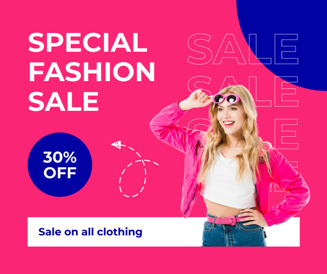 Designvorlage Special Fashion Sale of Pink Collection für Facebook