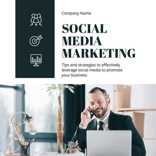Social Media Marketing Agency LinkedIn postデザインテンプレート