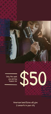 Concert Announcement with People Singing by Microphone Flyer 3.75x8.25in Design Template