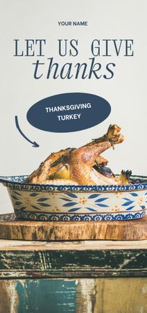 Thanksgiving Celebration Announcement with turkey Flyer DIN Large Tasarım Şablonu