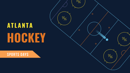 Modèle de visuel annonce de match de hockey avec illustration de terrain de sport - FB event cover