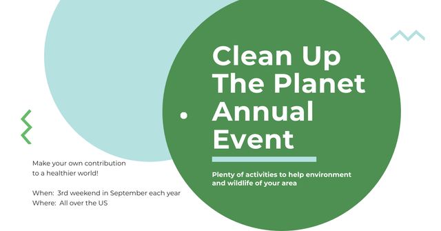 Plantilla de diseño de Important Planet Cleanup Project Announcement Facebook AD 