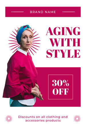 Age-Friendly Clothes And Accessories With Discount Pinterest Design Template