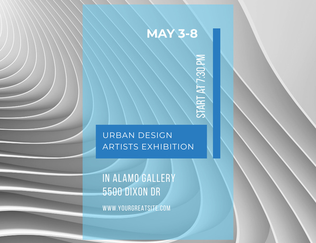 Urban Design Artists Exhibition Announcement Invitation 13.9x10.7cm Horizontal Šablona návrhu