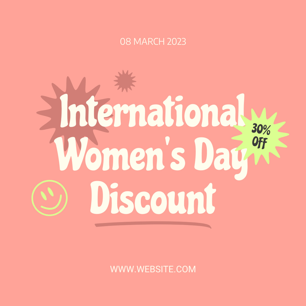 International Women's Day Discount Instagram Design Template