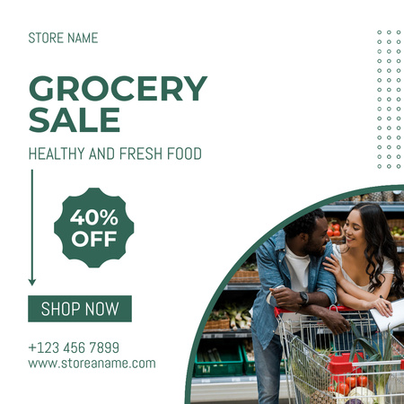 Healthy And Fresh Food With Discount Instagram Design Template