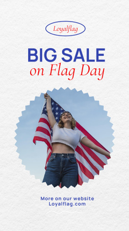 Ontwerpsjabloon van Instagram Video Story van USA Flag Day Sale Announcement