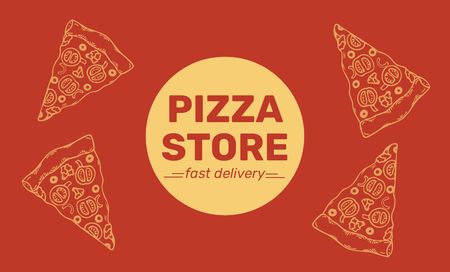 Pizzeria Loyalty Offer on Red Simple Business Card 91x55mm – шаблон для дизайну