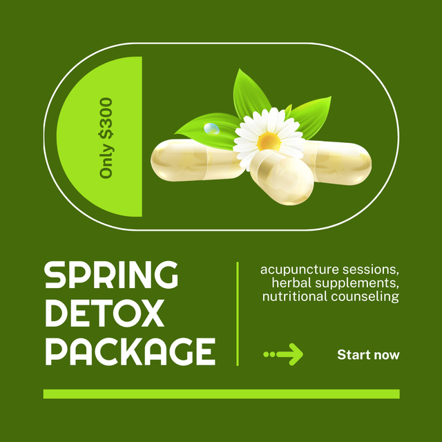 Seasonal Detox Package With Procedures And Capsules Instagram AD – шаблон для дизайна