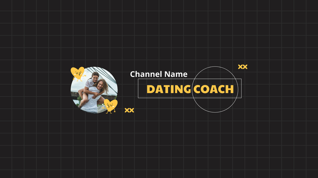 Plantilla de diseño de Channel Promo about Dating with Cheerful Couple in Love Youtube 