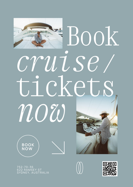Designvorlage Cruise Trips Booking für Poster