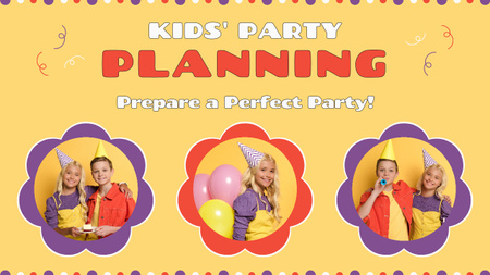 Planning Fun Kids Parties Youtube Thumbnail Design Template
