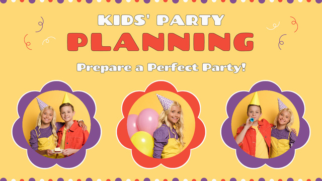 Designvorlage Planning Fun Kids Parties für Youtube Thumbnail