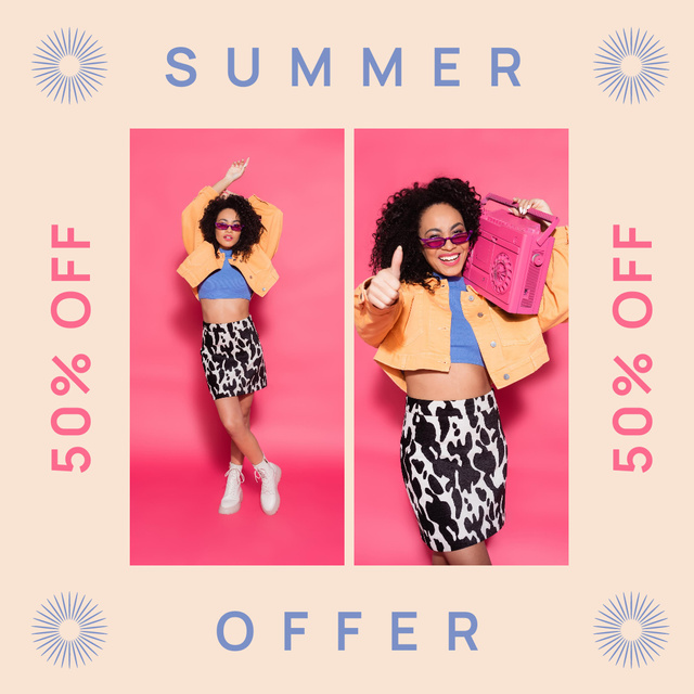 Bright Summer Clothes Instagram Design Template