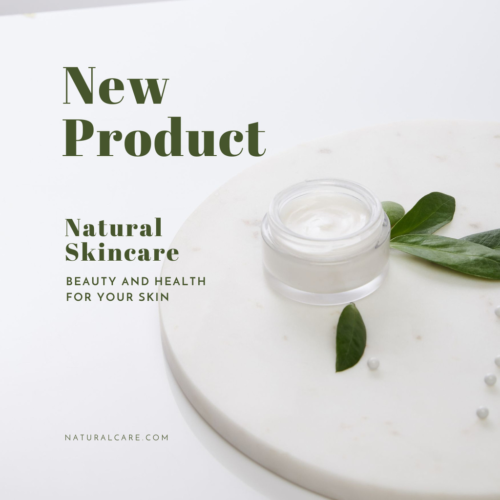 New Natural Skincare Product Ad Instagram Modelo de Design