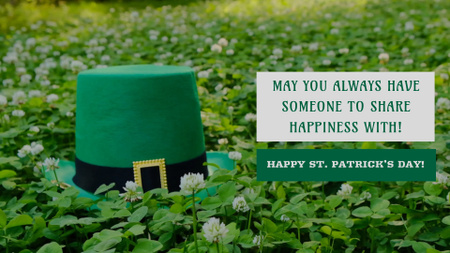 Designvorlage Patrick's Day Greeting With Wishes And Shamrocks für Full HD video