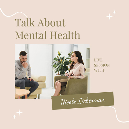 Live Session Discussion About Mental Health Instagram Design Template