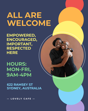 Template di design LGBT Community Invitation with Cute Women Couple Poster 16x20in