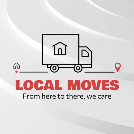 Stresszmentes helyi költöztetési szolgáltatás promóció teherautóval Animated Logo tervezősablon