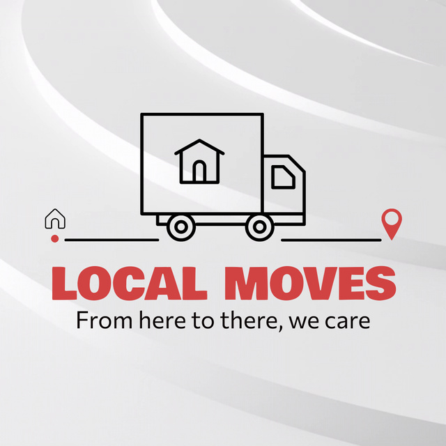 Stress-free Local Moving Service Promotion With Truck Animated Logo – шаблон для дизайна