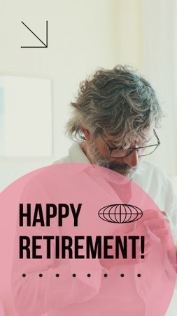 Ontwerpsjabloon van TikTok Video van Gelukkige Pensioenwens In Roze